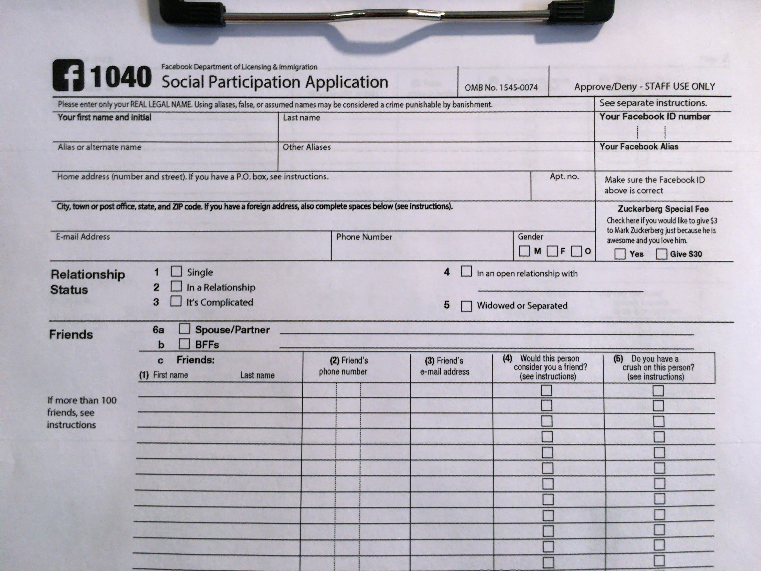 Facebook Registration form page 3